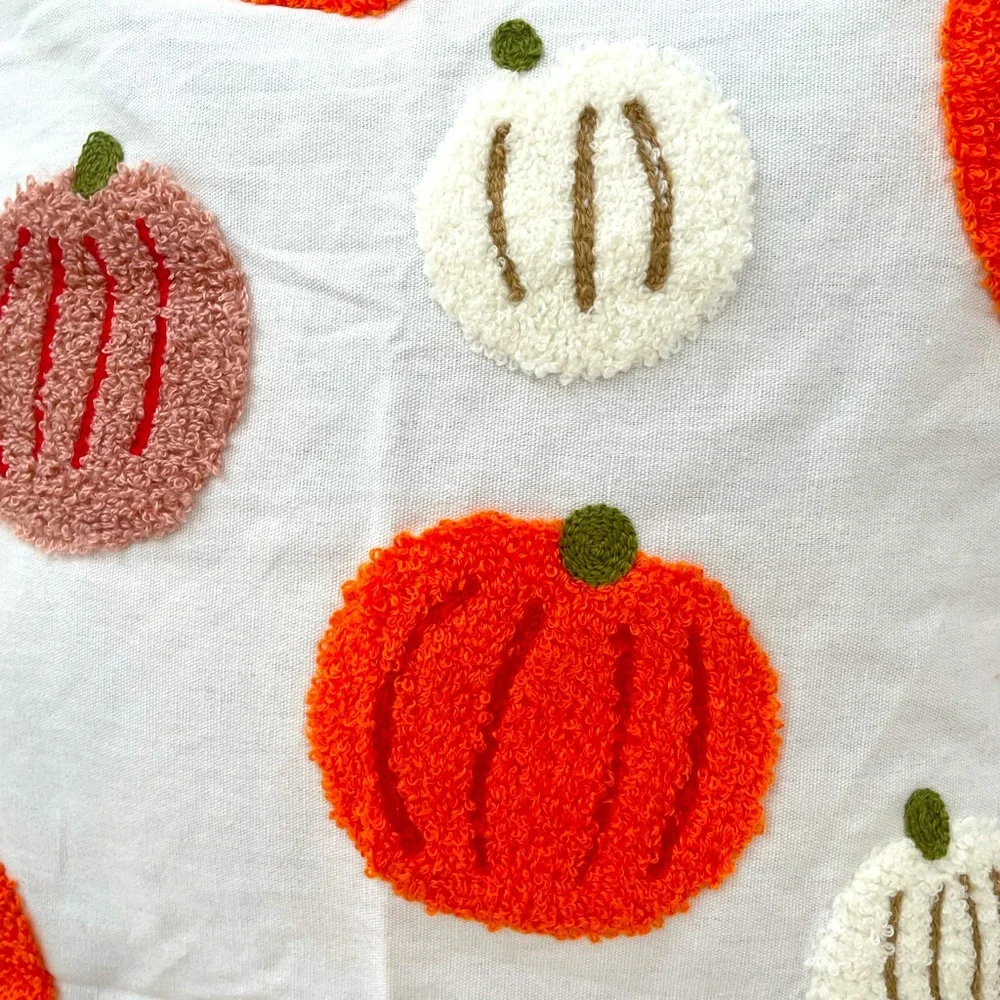 Pumpkins White Pillow Cover